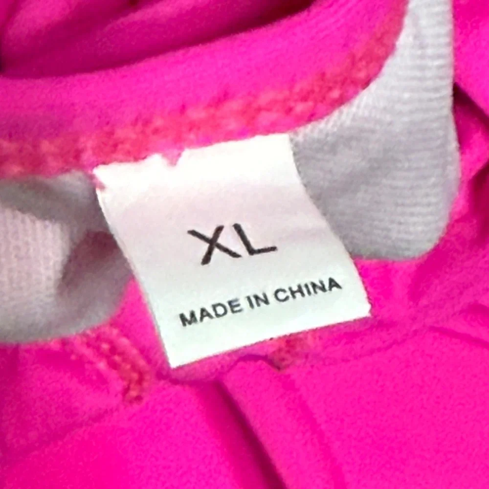 XL neon pink one piece‎ cutout bathing suit